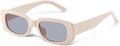 Trendy retro 90s square frame sunglasses for women, UV protection.