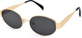 Round reflective lens trendy sunglasses for women.