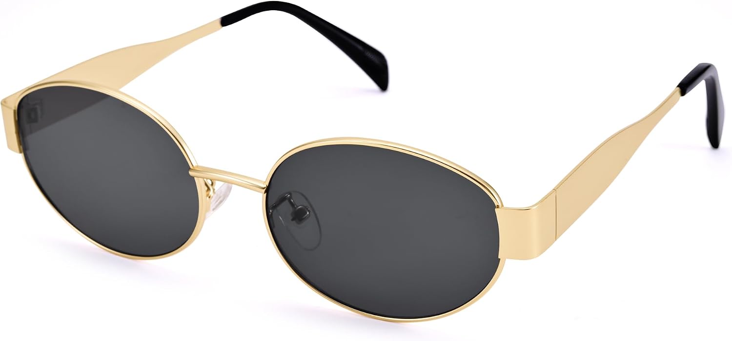 Round reflective lens trendy sunglasses for women.