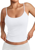 Women's double lined adjustable spaghetti strap tank top.