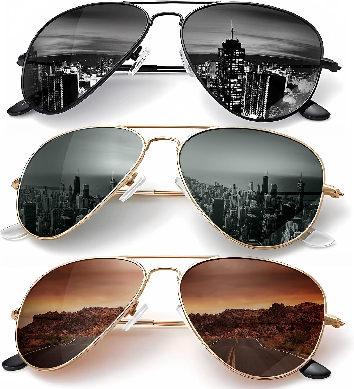 Classic aviator sunglasses for women, polarized lens, UV blocking.