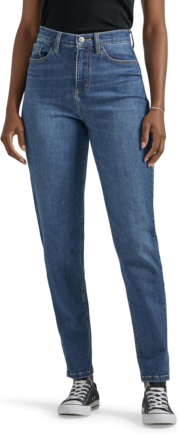 Women's high rise mom jeans.