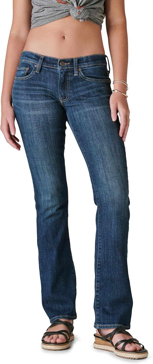 Women's mid rise bootcut jeans.